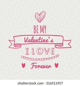Colored background with text for valentine's day