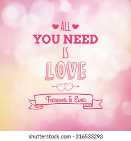 Colored background with text for valentine's day