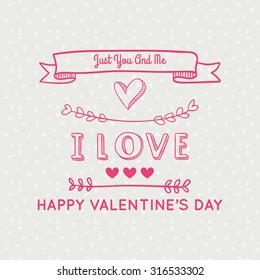 Colored background with text for valentine's day