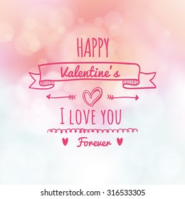 Colored background with text for valentine's day