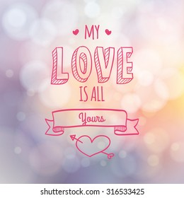 Colored background with text for valentine's day