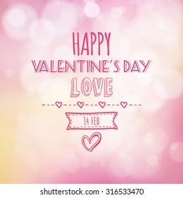 Colored background with text for valentine's day
