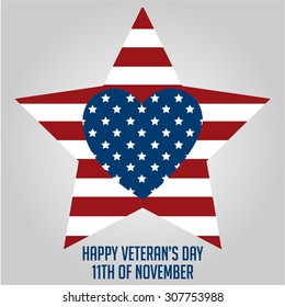 Colored background with text for veteran's day. Vector illustration