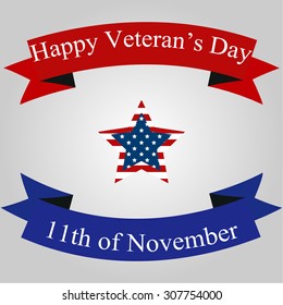Colored background with text for veteran's day. Vector illustration