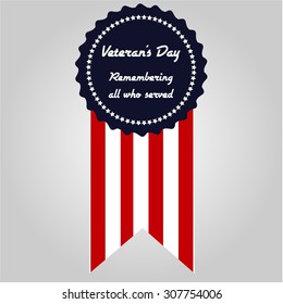 Colored background with text for veteran's day. Vector illustration