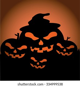 Colored background with traditional elements for halloween