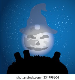 Colored background with traditional elements for halloween