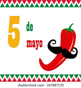Colored background with traditional elements for may 5th. Vector illustration