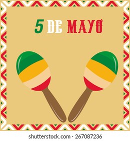 Colored background with traditional elements for may 5th. Vector illustration