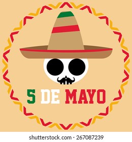 Colored background with traditional elements for may 5th. Vector illustration
