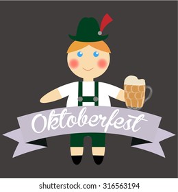 Colored background with traditional elements for oktoberfest