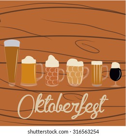 Colored background with traditional elements for oktoberfest