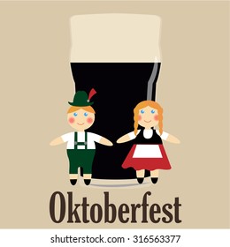 Colored background with traditional elements for oktoberfest