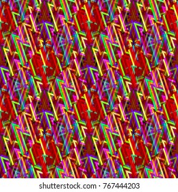 A colored background of triangles and squares. Seamless geometric pattern.