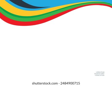 Colored background with waves. Vector graphics.