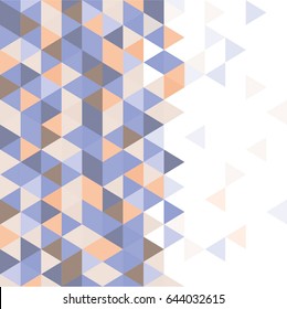 Colored background with white space. Geometric style. Mesh of triangles. Mosaic template for your design.