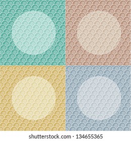 colored backgrounds with a pattern of seashells