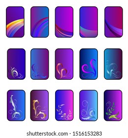 Colored backgrounds for phones with patterns and gradients. Gradient backgrounds with patterns for phone screens.