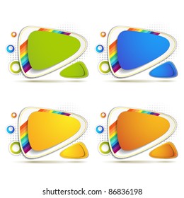 Colored backgrounds with rainbow on white