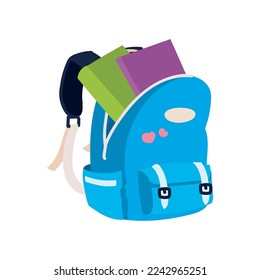 ilustración de mochila de color sobre blanco