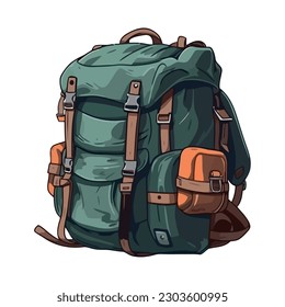 colored backpack illustration over white