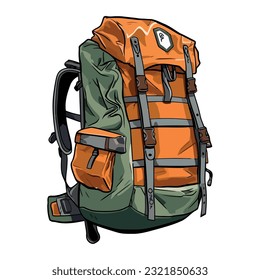 colored backpack illustration over white