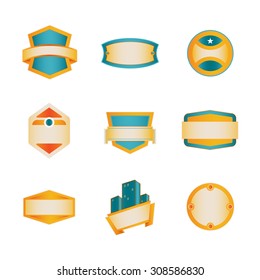 Colored Badge Template Series 2 of 5. a collection of blank emblem / badge with an elegant bright colors.