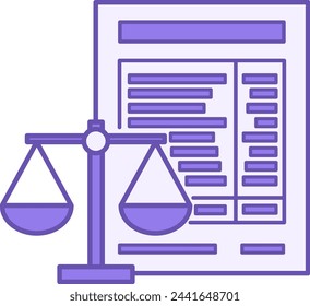 Colored Balance Sheet Icon. Vector Icon of Financial Document and Libra. Accounting Concept