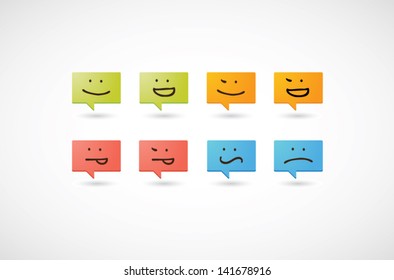 Colored balloon emoticons