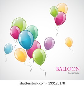 Colored balloon isolated on background. Vector illustration