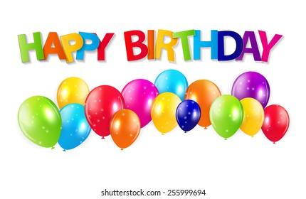 Colored Balloons Background, Vector Illustration.  EPS 10