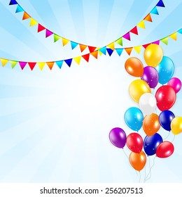 Colored Balloons Background, Vector Illustration.  EPS 10