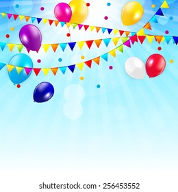 Colored Balloons Background, Vector Illustration.  EPS 10
