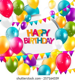 Colored Balloons Background, Vector Illustration.  EPS 10