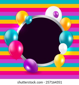 Colored Balloons Background, Vector Illustration.  EPS 10