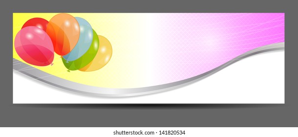 colored balloons banner, vector illustration