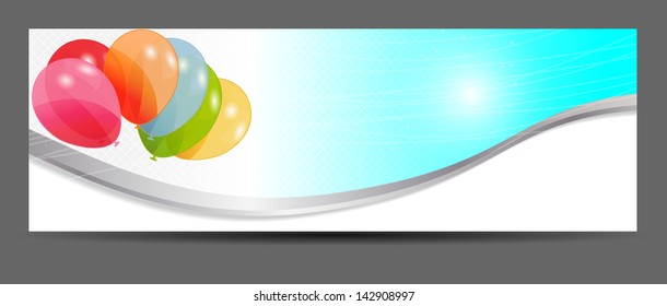 colored balloons banner, vector illustration