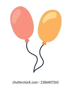 colored balloons design over white