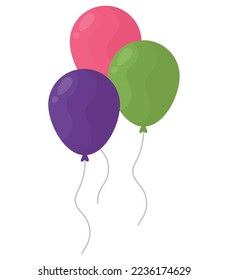 diseño de globos de colores sobre blanco