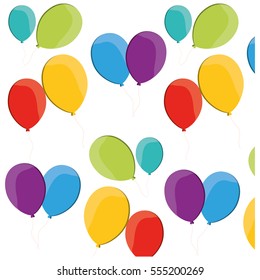 colored balloons flying fun party vector illustration eps 10