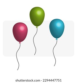 Colored balloons, great design for any purposes. Happy birthday. Vector illustration.