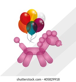 colored balloons icon, vector illustration