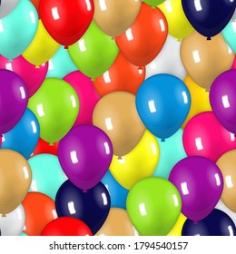 globos de colores en el fondo. Rojo, azul, amarillo. ilustración vectorial. EPS10