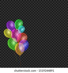 Colored balloons on a transparent background. EPS 10 vector file.
