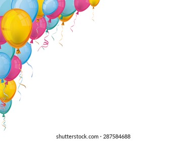 Colored balloons on the white background. Eps 10 vector file.