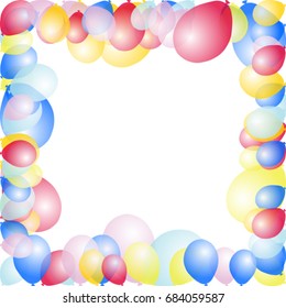 Colored balloons on a white background
