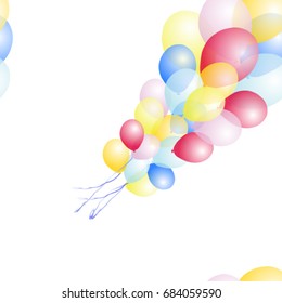 Colored balloons on a white background