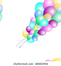 Colored balloons on a white background
