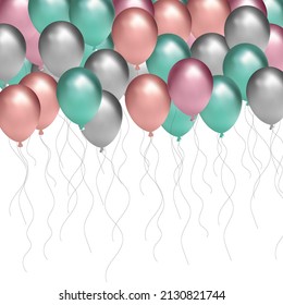 Colored balloons. surrounding holiday vector background. Birthday, holidays.