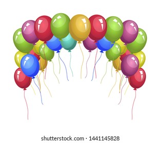 Colored balloons vector design illustration isolated on white background